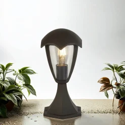 Best Searchlight Sockelleuchte IP44 E27 30 cm Anthrazit Aluminium Modern