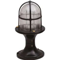 Lido Sockelleuchte Messing Glas 28 cm IP54 Schwarz massiv* Gartenlaternen|Messinglampen