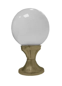 Sale Andromeda Sockelleuchte Messing Glas 32 cm hoch IP43 E27 Kugel Schirm