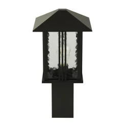 Searchlight Sockelleuchte Schwarz 45 cm IP44 E27 Aluminium Glas* Rustikale Lampen|Wegeleuchten