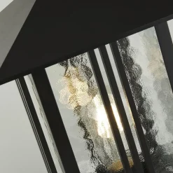 Searchlight Sockelleuchte Schwarz 45 cm IP44 E27 Aluminium Glas* Rustikale Lampen|Wegeleuchten