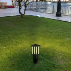 Searchlight Sockelleuchte Schwarz 45 cm IP44 E27 Aluminium Glas* Rustikale Lampen|Wegeleuchten