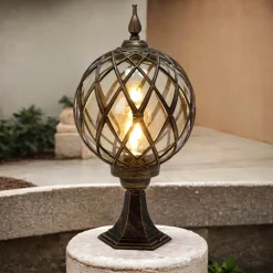 Easylight Sockelleuchte Schwarz Kupfer Außen Rustikal Retro* Rustikale Lampen|Vintage Lampen