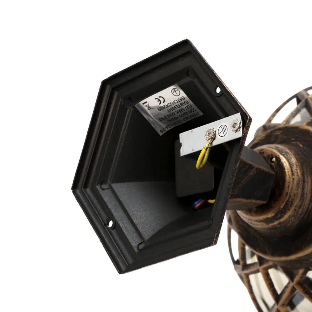 Easylight Sockelleuchte Schwarz Kupfer Außen Rustikal Retro* Rustikale Lampen|Vintage Lampen