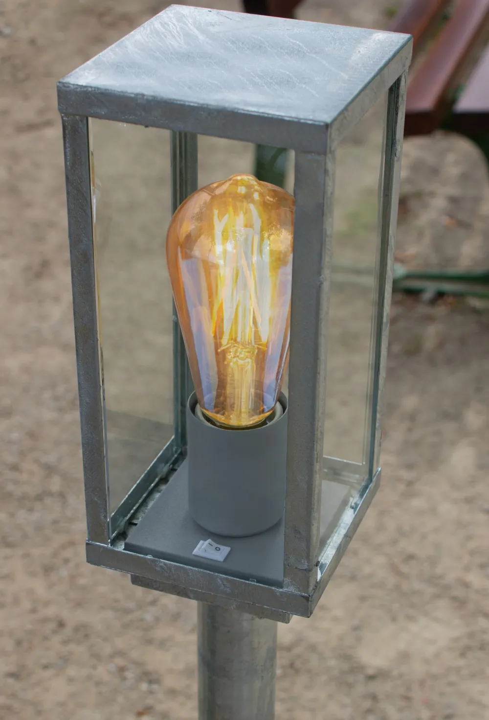 Sale Eco-Light Sockelleuchte Vintage Aluminium in Zink IP44 E27 50 cm