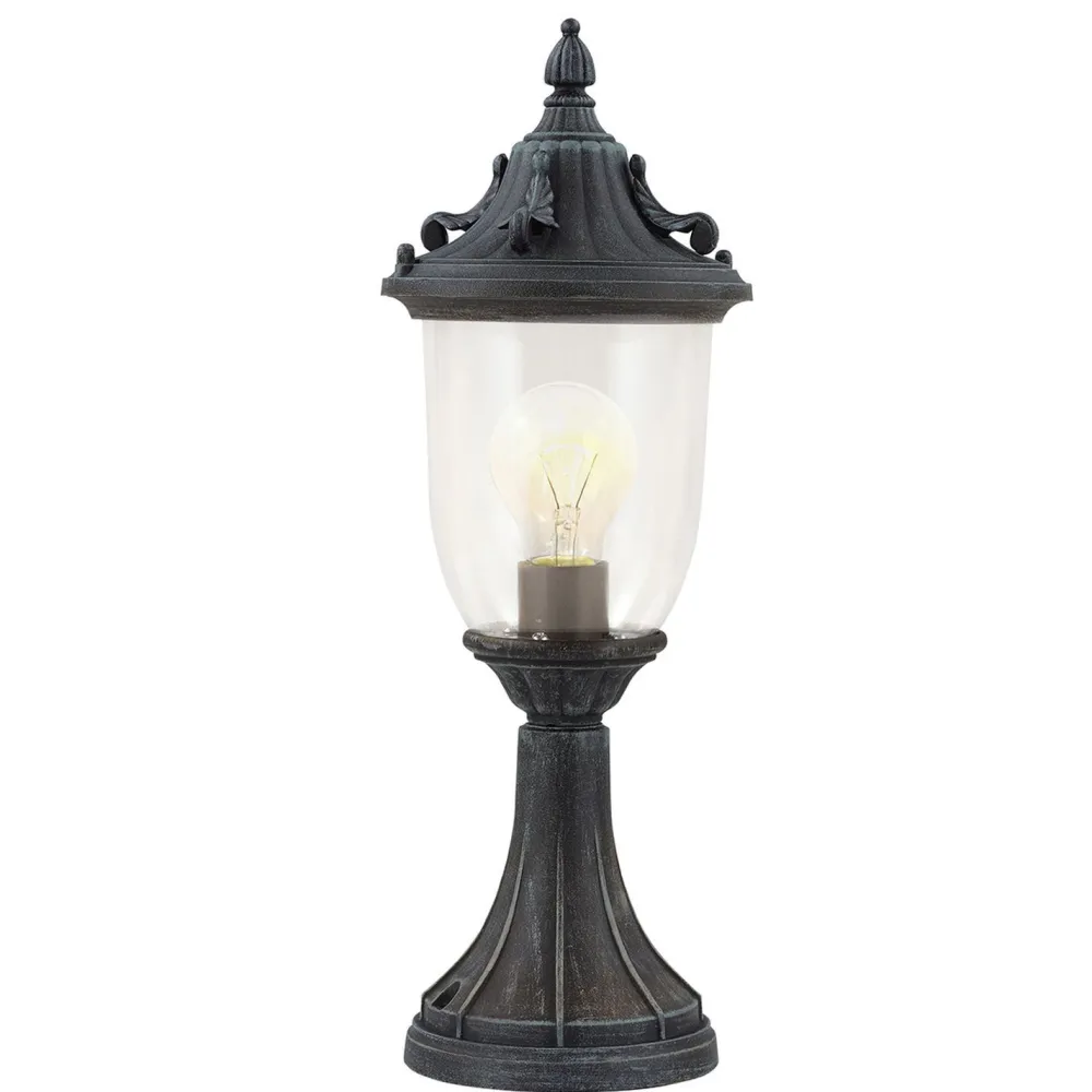 Online Elstead Sockelleuchte Vintage Rustikal Schwarz Grün antik 41 cm