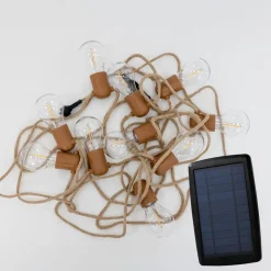 Outlet Newgarden Solarlichterkette außen LED 2700K Jute IP44 5m lang