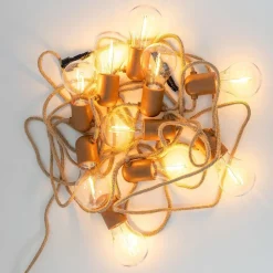 Outlet Newgarden Solarlichterkette außen LED 2700K Jute IP44 5m lang