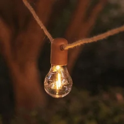 Outlet Newgarden Solarlichterkette außen LED 2700K Jute IP44 5m lang