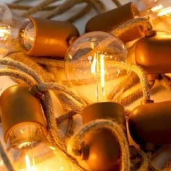 Outlet Newgarden Solarlichterkette außen LED 2700K Jute IP44 5m lang