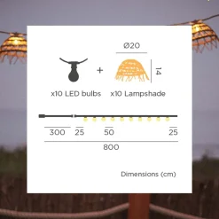 Discount Newgarden Solarlichterkette LED 1800 K 5 m lang Jute Naturfaser