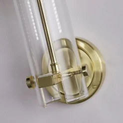 Searchlight Spiegelleuchte in Messing Klar IP44 G9 H: 28,5 cm* Wandleuchten|Glaslampen