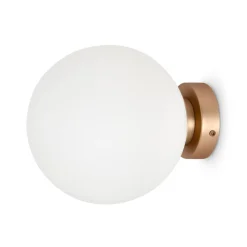 Maytoni Spiegelleuchte Metall Glas Ø 20 cm in Gold Weiß E14* Wandleuchten|Badezimmer Lampe