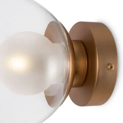 Maytoni Spiegelleuchte Metall Glas Ø 15 cm in Gold G9 Modern* Wandleuchten|Badezimmer Lampe