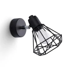 Sollux Spot E27 Schwarz Metall Retro verstellbar Wand* Wandleuchten|Flurlampen