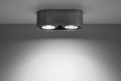 Online Sollux Spot Lampe Beton 2x GU10 L: 27 cm H: 9 cm klein Decke