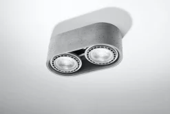 Online Sollux Spot Lampe Beton 2x GU10 L: 27 cm H: 9 cm klein Decke