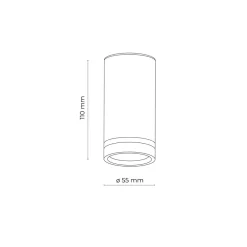 TK Lighting Spot Lampe Decke Metall GU10 Ø 5,5 cm H: 11 cm Aufputz Weiß