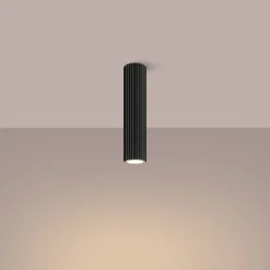 Discount Sollux Spot Lampe Decke Schwarz Ø 6,5 cm H: 30 cm GU10 Aufputz