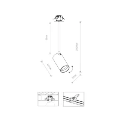 Best Nowodvorski Spot Lampe Decke Unterputz verstellbar GU10 in Schwarz Messing