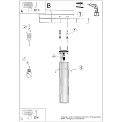 Outlet Sollux Spot Lampe Decke Weiß GU10 Ø 6,5 cm H: 40 cm Aluminium