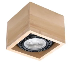 Sollux Spot Lampe Holz quadratisch B: 14 cm klein flach GU10* Holzlampen|Moderne Lampen