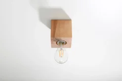 Sollux Spot Lampe Holz quadratisch B:10cm klein Modern kompakt* Holzlampen|Moderne Lampen