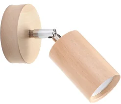 Sollux Spot Lampe Holz rund GU10 Modern wohnlich VESUVIA