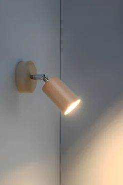 Sollux Spot Lampe Holz rund GU10 Modern wohnlich VESUVIA