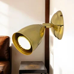 New Giovanni Battista Spot Lampe klein Messing massiv E27 verstellbar