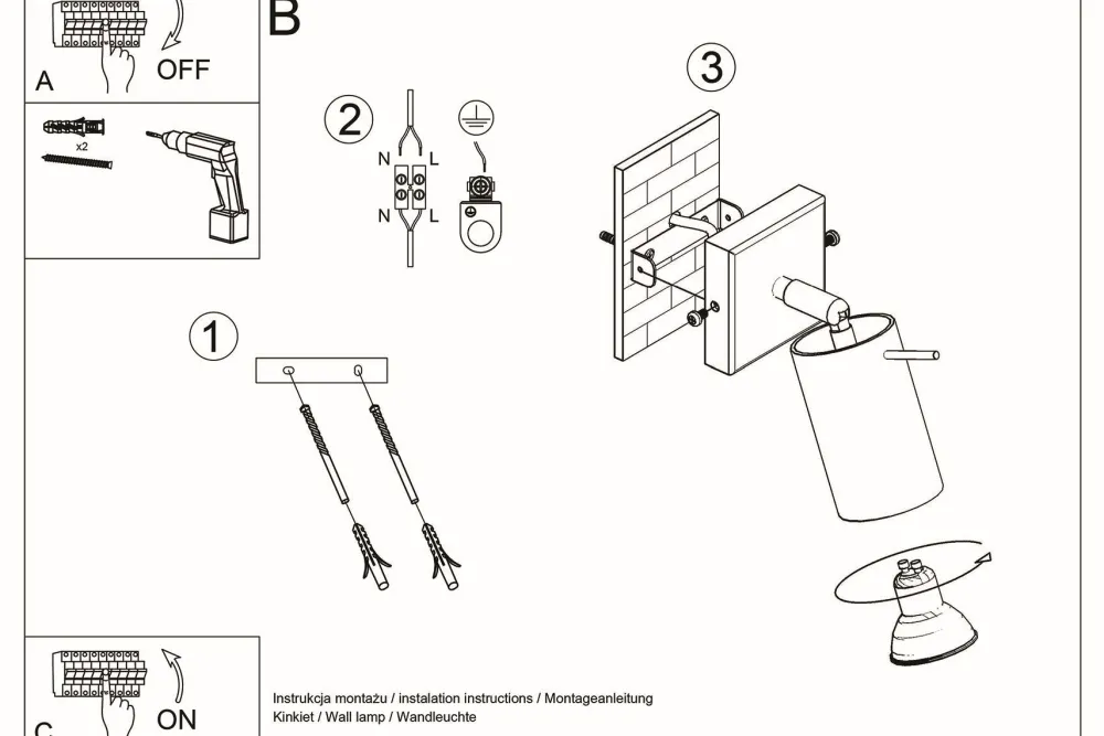 Sollux Spot Lampe Metall verstellbar B: 8 cm Chrom GU10