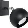 Sollux Spot Lampe Retro Schwarz Metall rund klein GU10 FAVONIA* Wandleuchten|Flurlampen
