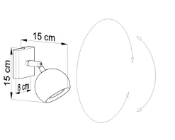 Sollux Spot Lampe Retro Schwarz Metall rund klein GU10 FAVONIA* Wandleuchten|Flurlampen