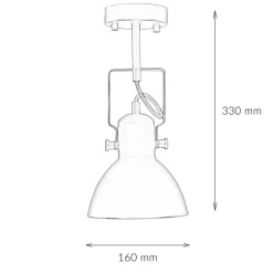Easylight Spot Lampe Schwarz Metall rund Retro DALLAS* Wandleuchten|Flurlampen