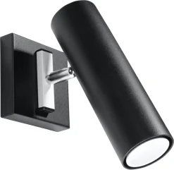 Sollux Spot Lampe Schwarz Metall praktisch GU10 verstellbar* Wandleuchten|Flurlampen