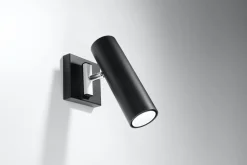 Sollux Spot Lampe Schwarz Metall praktisch GU10 verstellbar* Wandleuchten|Flurlampen