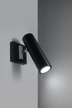Sollux Spot Lampe Schwarz Metall praktisch GU10 verstellbar* Wandleuchten|Flurlampen