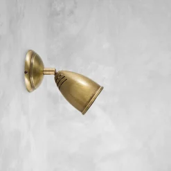 Outlet Giovanni Battista Spot Lampe Wand E27 Messing in Bronze hell glänzend