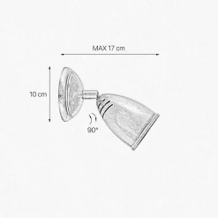 Outlet Giovanni Battista Spot Lampe Wand E27 Messing in Bronze hell glänzend