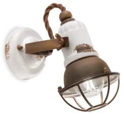 New Ferroluce Spot Lampe Wand Metall Keramik verstellbar E14 ALESSIA