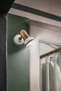 Sale Ferroluce Spot Lampe Wand Metall Keramik verstellbar E14 Landhaus