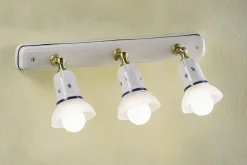 Ferroluce Spot Lampe Wand Metall Keramik E14 verstellbar Landhaus* Wohnzimmerlampen|Keramiklampen