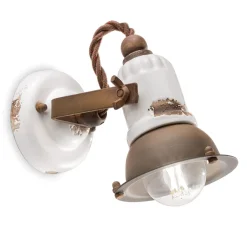 Ferroluce Spot Lampe Wand Metall Keramik verstellbar E14 B: 9 cm