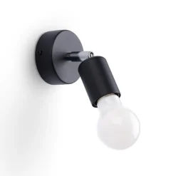 Online Sollux Spot Lampe Wand Schwarz rund Ø 8 cm klein für E27