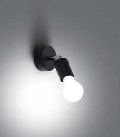 Online Sollux Spot Lampe Wand Schwarz rund Ø 8 cm klein für E27