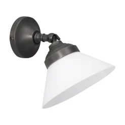 Giovanni Battista Spot Lampe Wand verstellbar Messing Glas in Bronze Weiß* Spots|Badezimmer Lampe