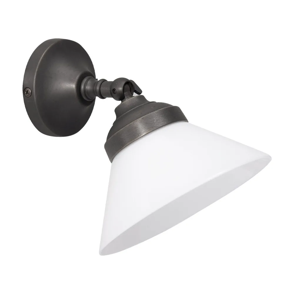 Giovanni Battista Spot Lampe Wand verstellbar Messing Glas in Bronze Weiß* Spots|Badezimmer Lampe