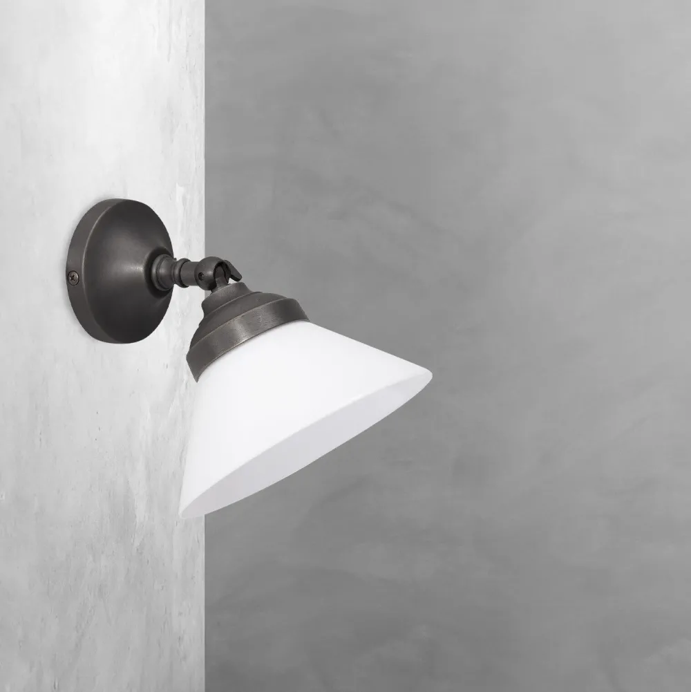 Giovanni Battista Spot Lampe Wand verstellbar Messing Glas in Bronze Weiß* Spots|Badezimmer Lampe