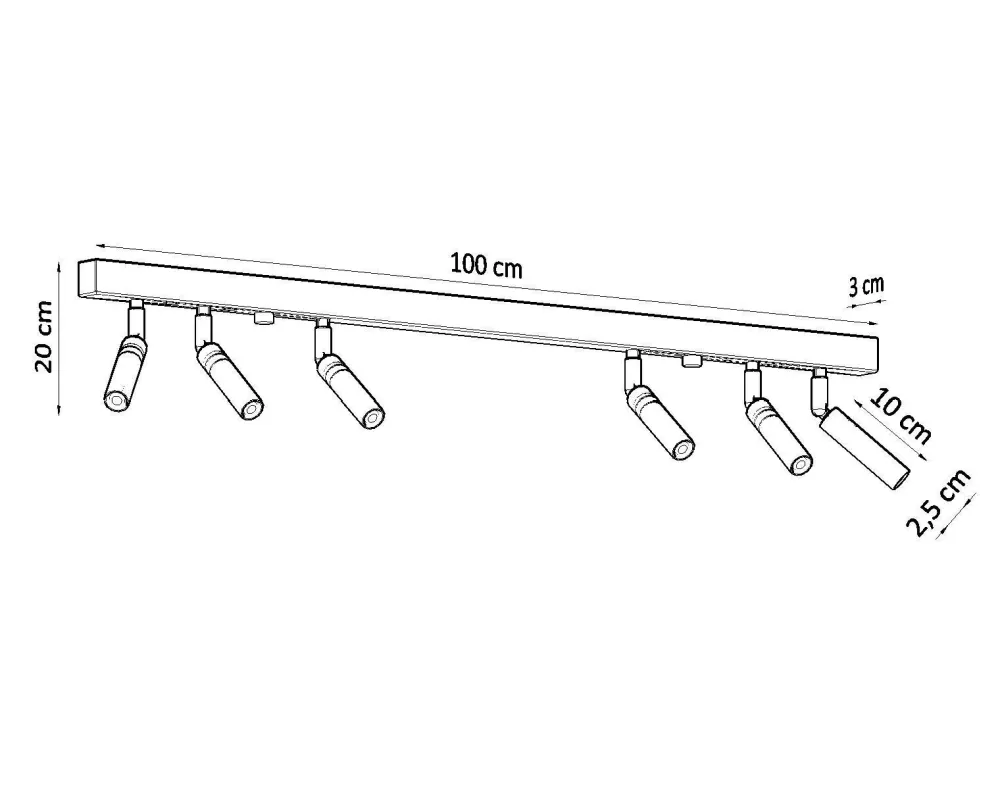 Sollux Spot Lampe Weiß 6-flammig G9 100 cm lang schwenkbar* Deckenleuchten|Flurlampen