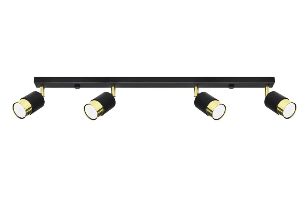 Sale Sollux Spot Strahler 4-flammig 81 cm länglich Schwarz Gold GU10